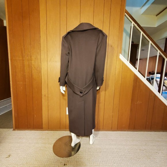 NWT Alorna Vintage Brown Wool Trench Coat Women's Size 16 - Picture 2 of 10